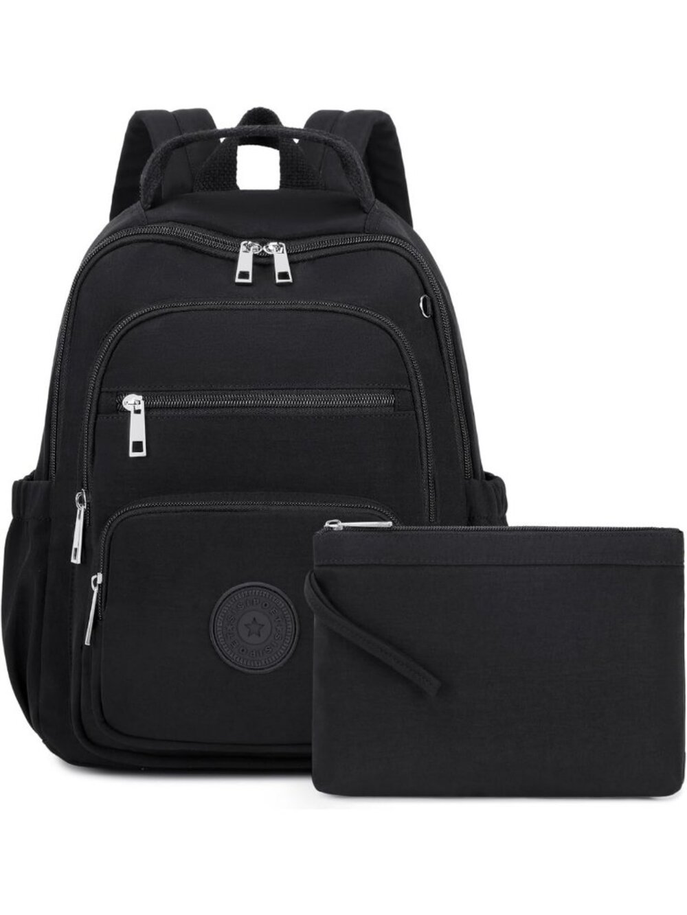 Chic Mini Backpack for Women, 2pcs Small Bookbag Purse with Wallet & Luggage